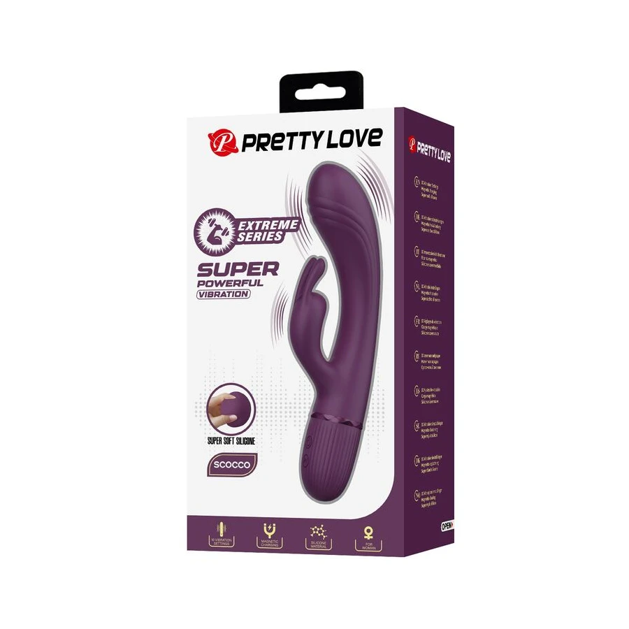 PRETTY LOVE - ROCCO RECHARGEABLE RABBIT VIBRATOR 10 FUNCTIONS PURPLE